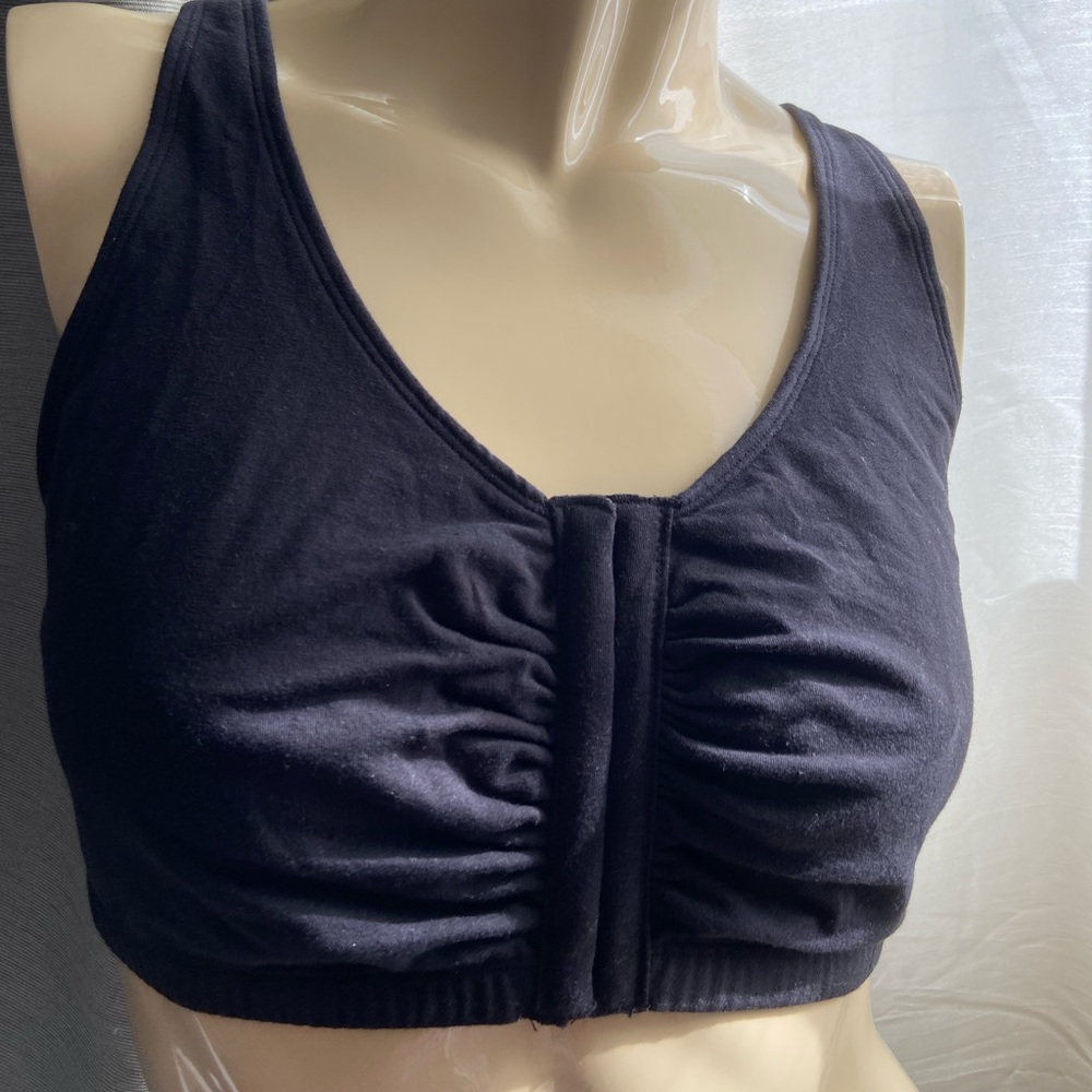 46 fruit of the loom black cotton front Closure bra